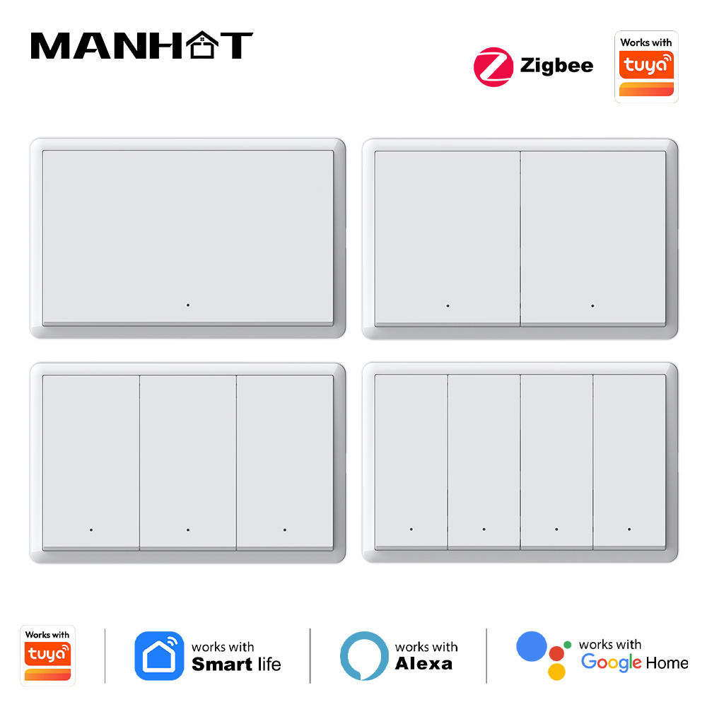 Smart Home Tuya - Manhot Akıllı zigbee Anahtarı Nötr Kablo