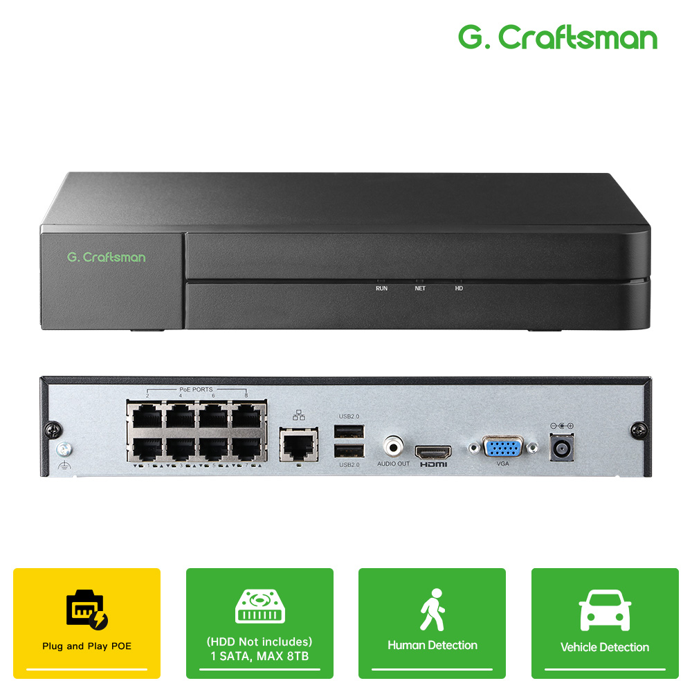 Smart Home Microsoft - C-U,8CH POE Ağ Video Kaydedici 4K