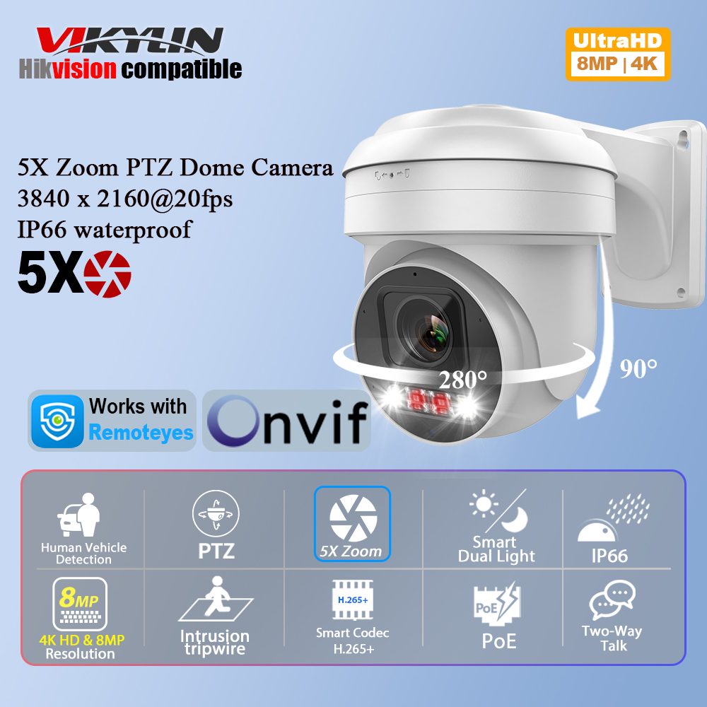 Smart Home Microsoft - Vikylin 8MP IP Güvenlik Kamerası PTZ